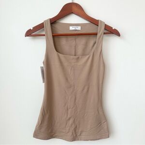 ARITZIA | BABATON CONTOUR SQUARENECK HIP TANK TOP IN “CLAY” SMOOTH